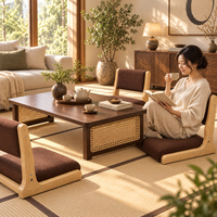 Chaise de Sol Japonaise - Pliable en Bois Massif