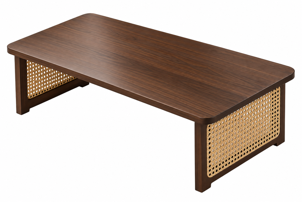 Table basse Pliable Bois & Rotin
