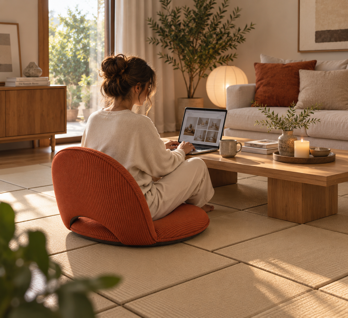 Chaise de sol pliable à dossier réglable