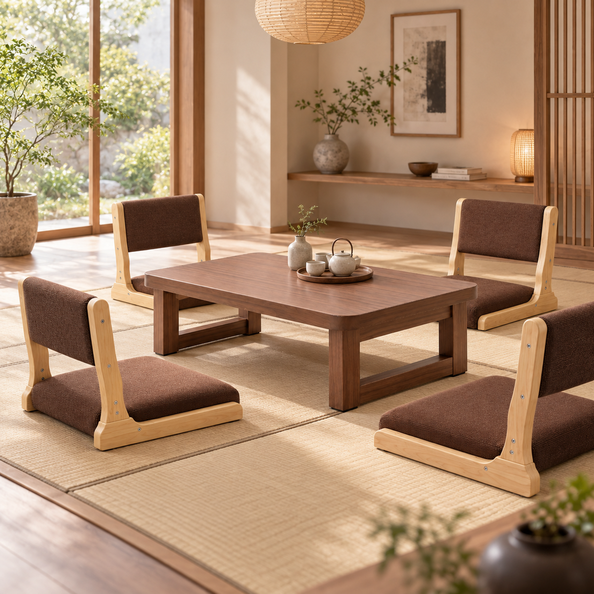 Table Basse Pliable en Bois