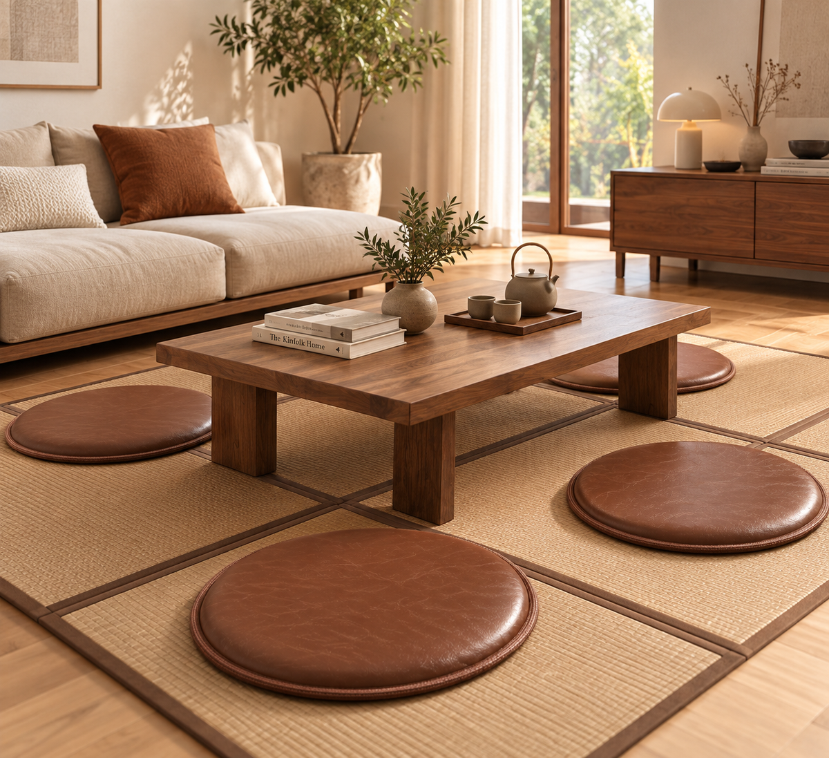 Coussin de Sol Rond – Confort & Élégance