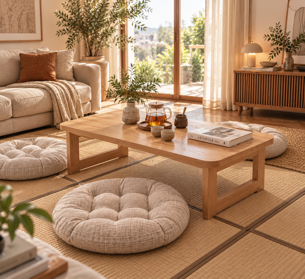 Coussin de Sol Rond Capitonné