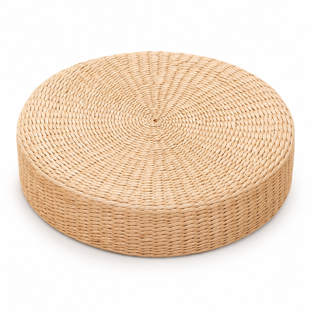 Coussin de Sol Rond en Paille Naturelle