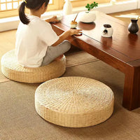 Coussin de Sol Rond en Paille Naturelle