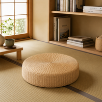 Coussin de Sol Rond en Paille Naturelle