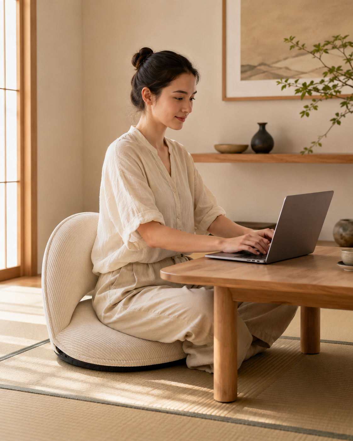 Chaise de sol pliable à dossier réglable